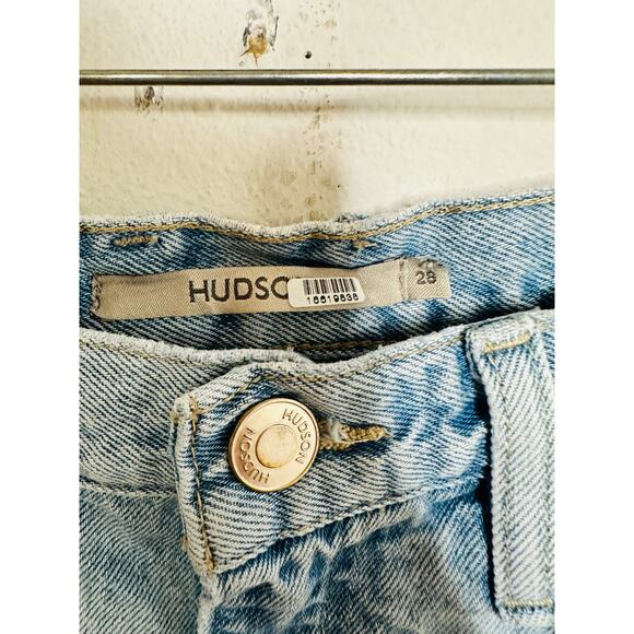 HUDSON Women's Blue Cotton Blend James High-Rise Wide Leg Jeans Size 28 - Picture 9 of 16